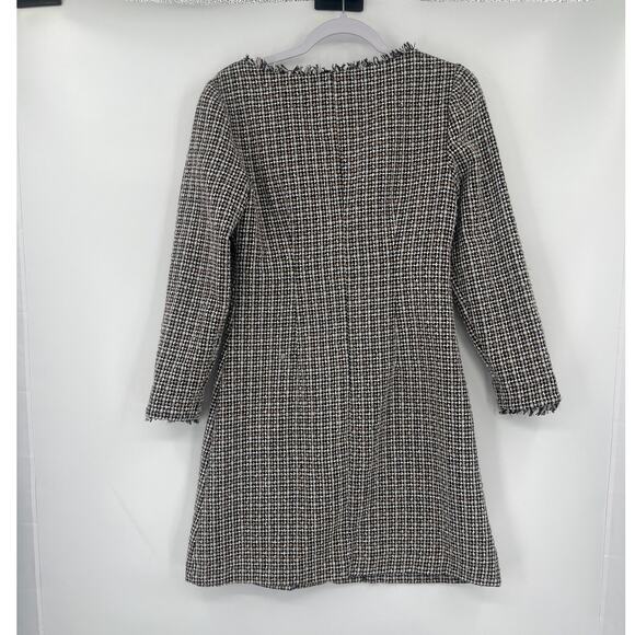 Gabby Skye Tweed Dress Sz 4 Ivy Preppy Academia 60s Mod Style Pearl Fringe Trim - Picture 7 of 12